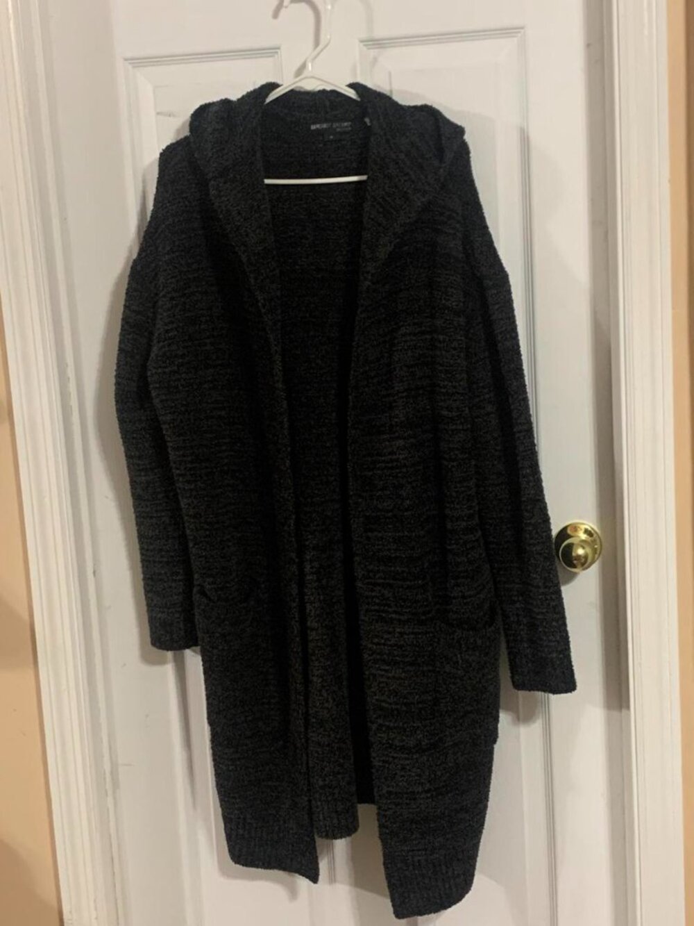 BAREFOOT DREAMS BLACK HOODED CARDIGAN